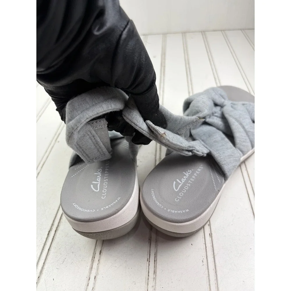 Clarks Cloudsteppers Arla Meg Gray Slingback Sandals Women's Size 7 $86